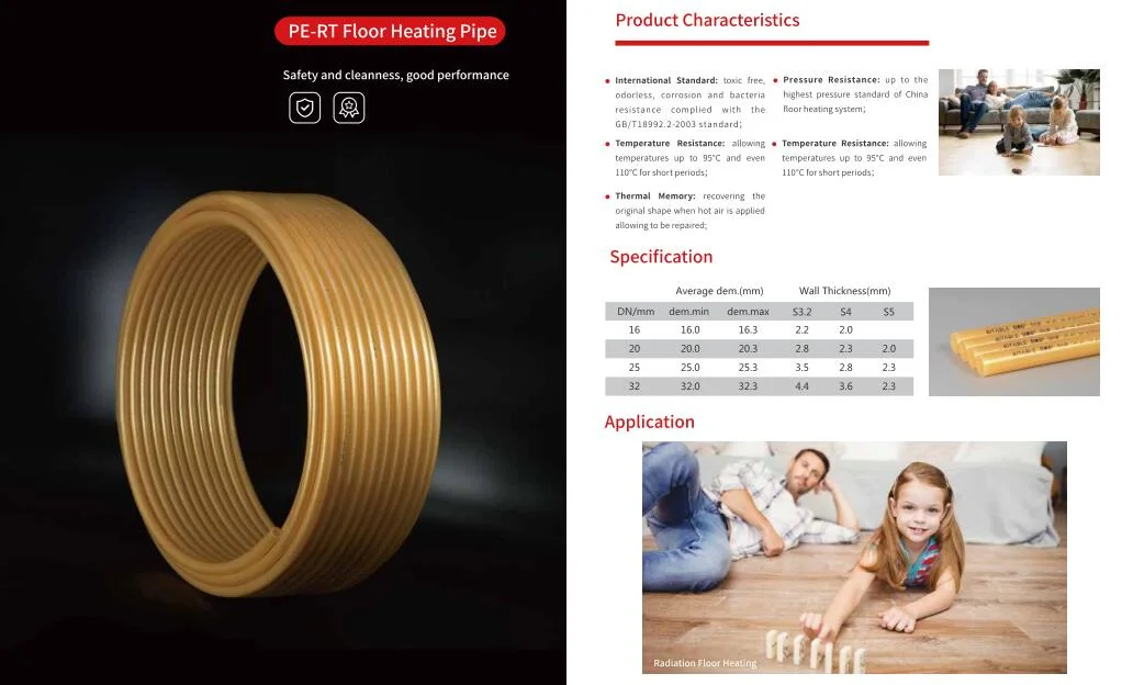 HDPE 16mm-63mm Underfloor Heating System PE-Xa Pipe/PE-Rt Pipe