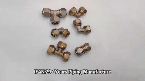 Ifan Wholesale Pn25 Pex Connectors Raccordo a compressione in ottone argentato per acqua